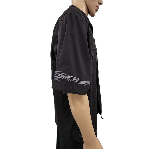 House Of Blues Charcoal Short Sleeve Button-Up Shirt Mens X-Large - Picture 2 of 11